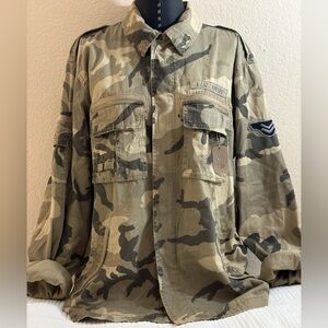 U S ARMY MICROS CLOTHING CO CAMOUFLAGE JACKET SIZE MEDIUM VINTAGE EUC SEE PICS